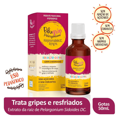 Blugrip Pelargonium Solução Oral Gotas 50ml