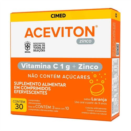 Aceviton Zinco com 30 Comprimidos Efervescentes