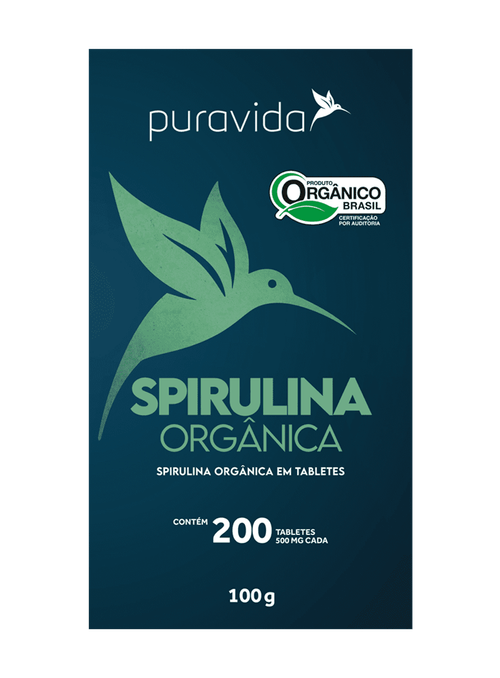 Spirulina Orgânica Puravida com 200 Tabletes