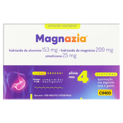 Magnazia abacaxi com 30 comprimidos mastigáveis