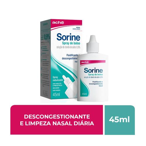 Sorine Spray de Bolso Solução Nasal Nebulizador 45ml