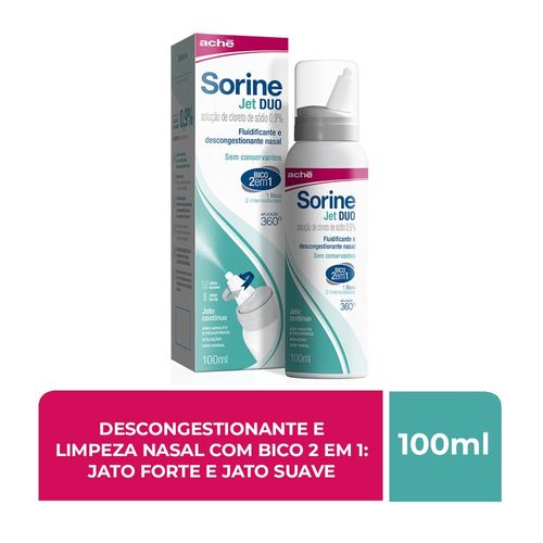 Sorine Jet Duo 0,9% Bico 2 em 1 Soluçao Nasal 100ml