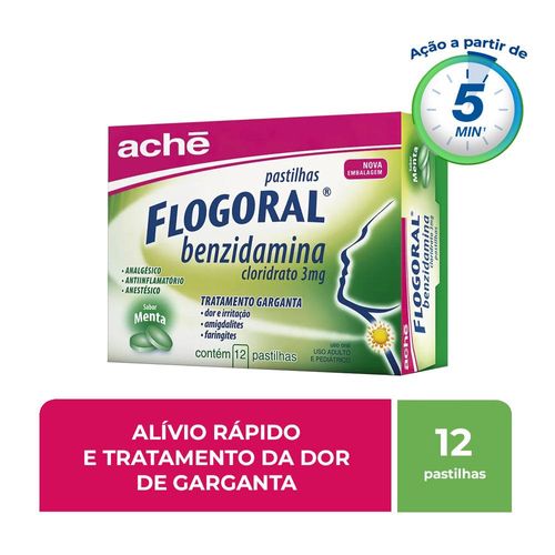 Flogoral Menta com 12 Pastilhas