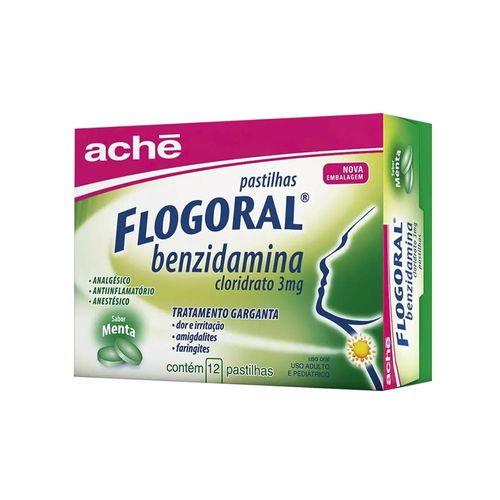Flogoral Menta com 12 Pastilhas