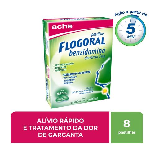 Flogoral Menta com 8 Pastilhas