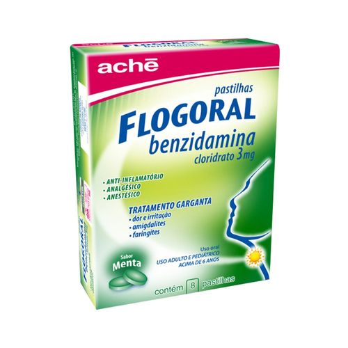 Flogoral Menta com 8 Pastilhas