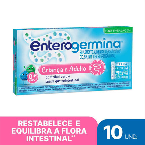 Probiótico Enterogermina com 10 Flaconetes 5ml Sanofi