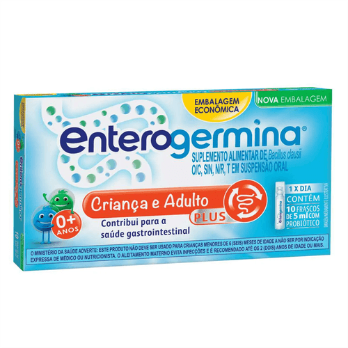 Probiótico Enterogermina Plus com 10 Flaconetes de 5ml Sanofi