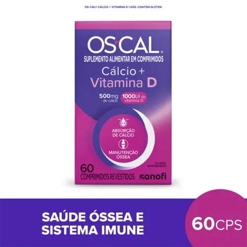 OS-CAL D 500mg + 1000ui com 60 Comprimidos Sanofi