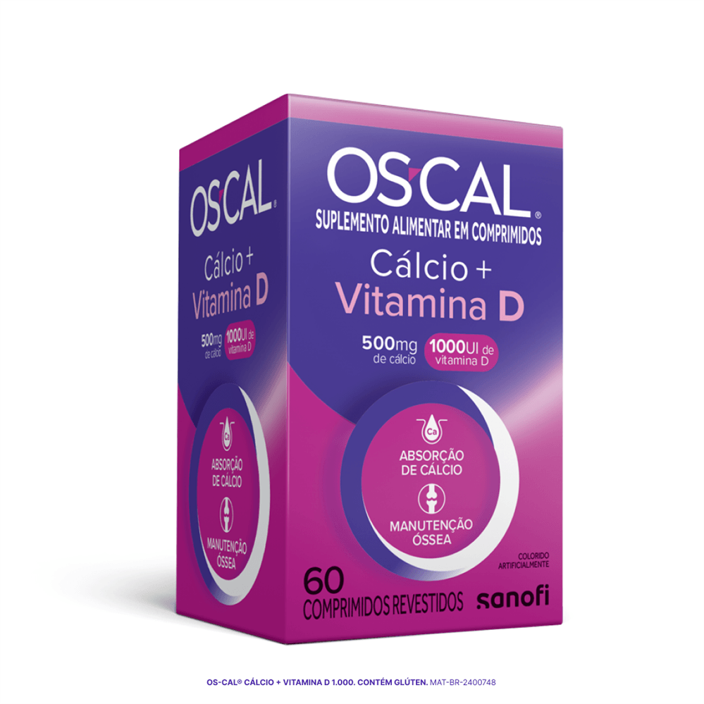 OS-CAL D 500mg + 1000ui com 60 Comprimidos Sanofi