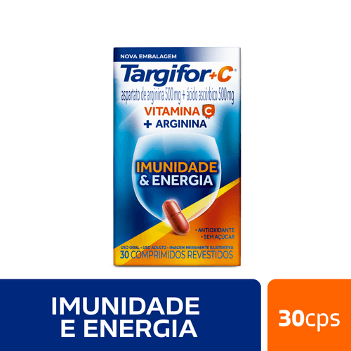 Vitamina C + Arginina Targifor+C Imunidade & Energia com 30 Comprimidos Sanofi