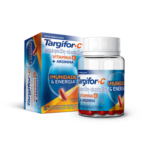 Vitamina C + Arginina Targifor+C Imunidade & Energia com 30 Comprimidos Sanofi