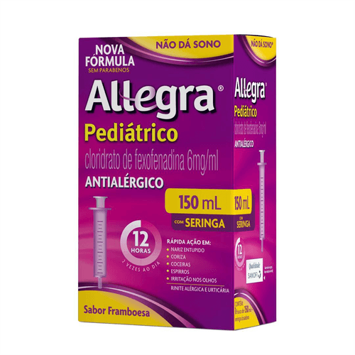 Antialérgico Allegra Pediátrico 6mg/ml com Seringa 150ml Sanofi