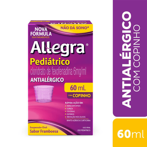 Antialérgico Allegra Pediátrico 6mg/ml com Copinho Dosador 60ml Sanofi