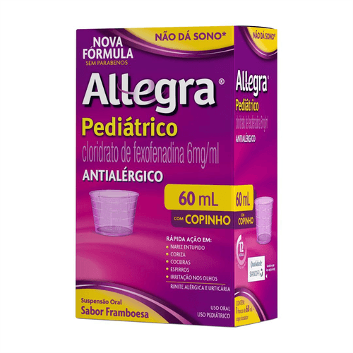 Antialérgico Allegra Pediátrico 6mg/ml com Copinho Dosador 60ml Sanofi