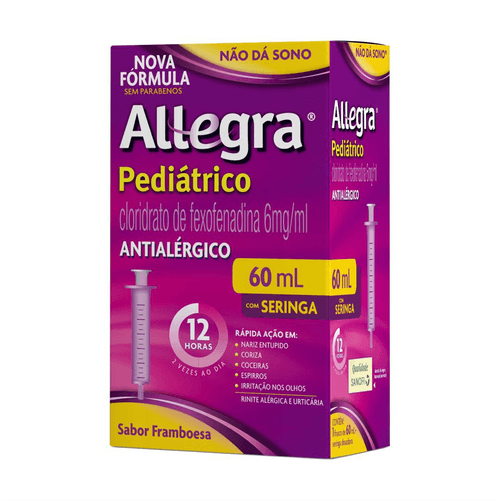 Antialérgico Allegra Pediátrico com Seringa 60ml Sanofi