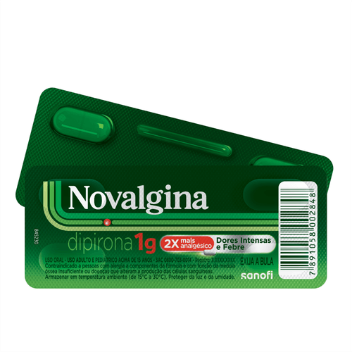 Analgésico e Antitérmico Novalgina 1g com 4 Comprimidos Sanofi
