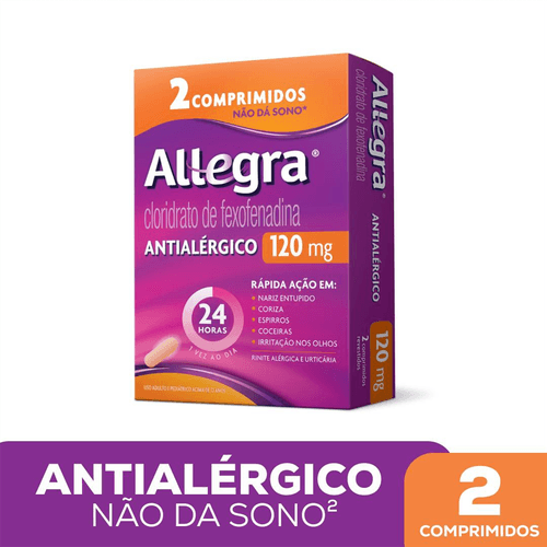 Antialérgico Allegra 120mg com 2 Comprimidos Sanofi