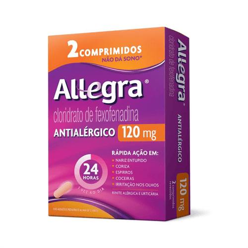 Antialérgico Allegra 120mg com 2 Comprimidos Sanofi