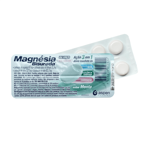 Magnésia Bisurada com 10 Pastilhas