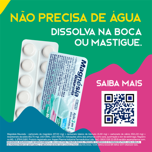 Magnésia Bisurada com 40 Pastilhas