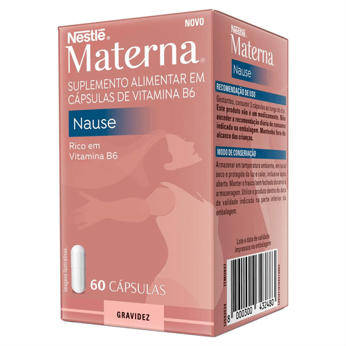 Vitamina B6 para Gestantes Materna Nause com 60 Cápsulas