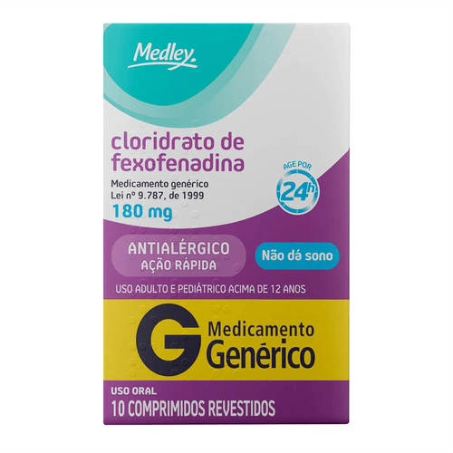 Cloridrato de Fexofenadina 180mg com 10 Comprimdios Medley