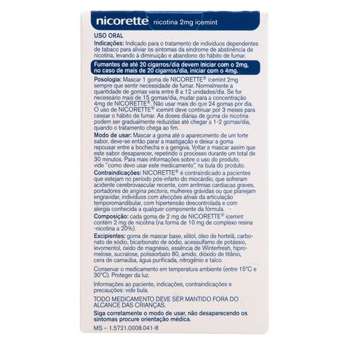 Nicorette icemint 2mg com 30 comprimidos