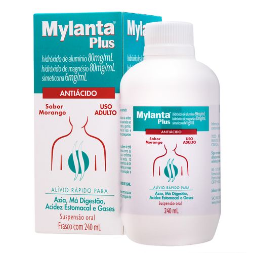 Mylanta plus morango líquido 240ml