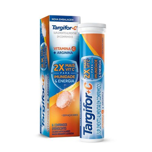 Vitamina C e Arginina Targifor C Adulto com 16 Comprimidos Efervescentes Sanofi