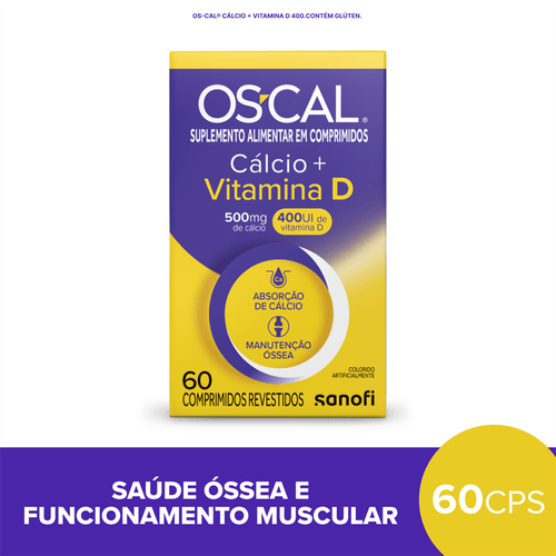 OS-CAL D 500mg + 400ui com 60 Comprimidos Sanofi
