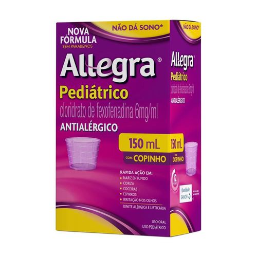 Antialérgico Allegra Pediátrico 6mg/ml com Copinho Dosador 150ml Sanofi