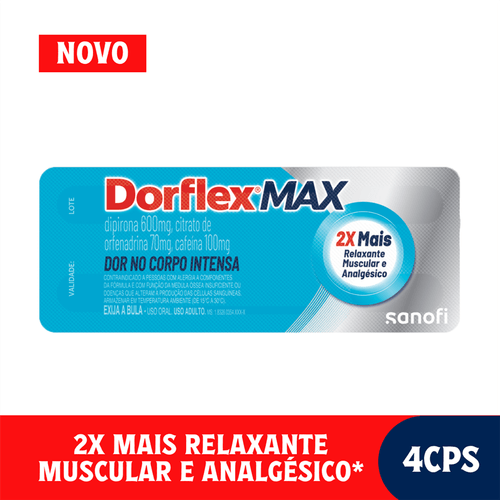 Analgésico e Relaxante Muscular Dorflex Max com 4 Comprimidos Sanofi
