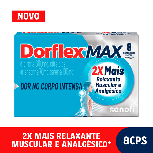 Analgésico e Relaxante Muscular Dorflex Max com 8 Comprimidos Sanofi