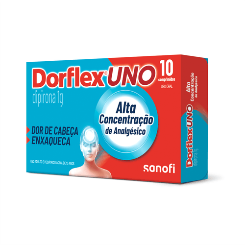 Analgésico Dorflex Uno Enxaqueca 1g com 10 Comprimidos Sanofi