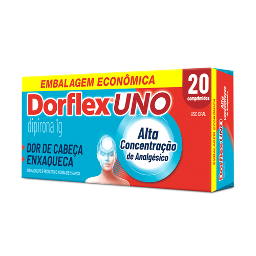 Analgésico Dorflex Uno Enxaqueca 1g com 20 Comprimidos Sanofi