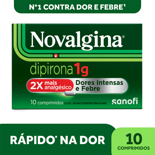 Analgésico e Antitérmico Novalgina 1g com 10 Comprimidos Sanofi
