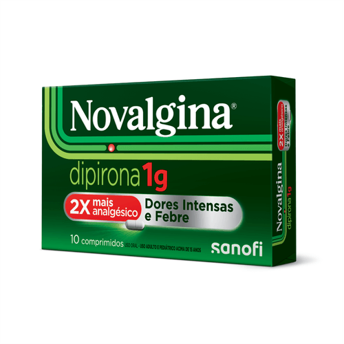 Analgésico e Antitérmico Novalgina 1g com 10 Comprimidos Sanofi