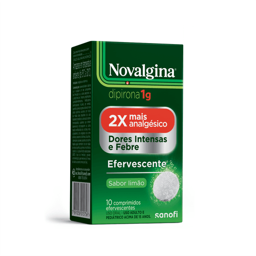 Analgésico e Antitérmico Novalgina 1g com 10 Comprimidos Efervescentes Sanofi