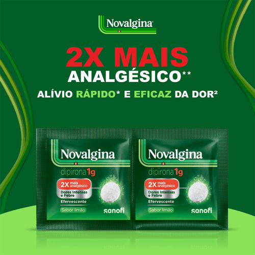 Analgésico e Antitérmico Novalgina 1g com 2 Comprimidos Efervescentes Sanofi