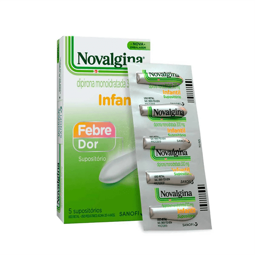 Analgésico e Antitérmico Novalgina Infantil Supositório com 5 Unidades Sanofi