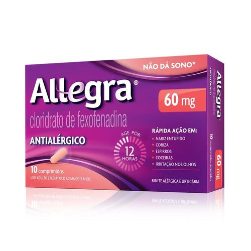 Antialérgico Allegra 60mg com 10 Comprimidos Sanofi