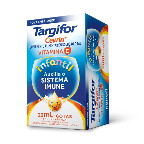 Vitamina C Targifor Cewin Laranja 200mg Gotas 20ml