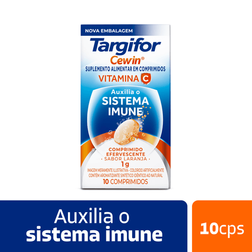 Vitamina C Targifor Cewin 1g com 10 Comprimidos Efervescentes Sanofi