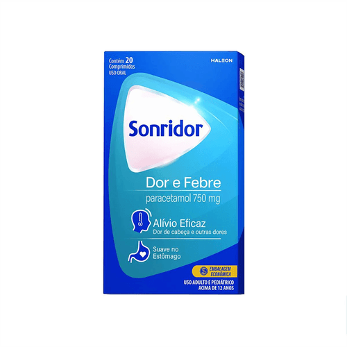 Sonridor Dor e Febre Paracetamol 750mg com 20 Comprimidos
