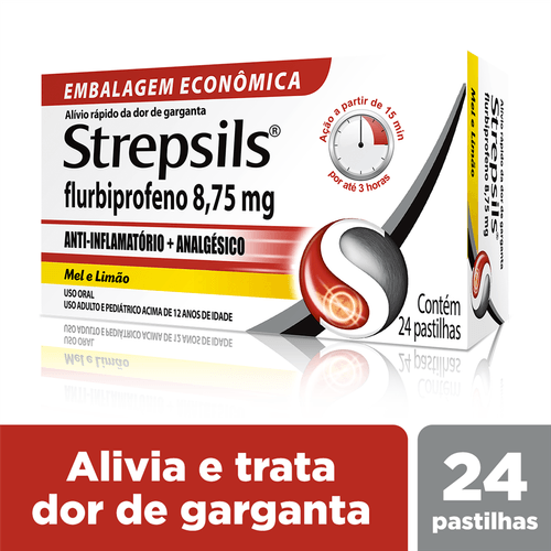 Strepsils Mel e Limão com 24 Pastilhas