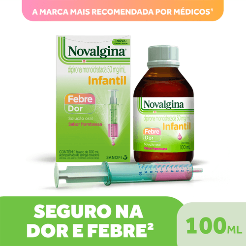 Analgésico e Antitérmico Novalgina Infantil Solução Oral 100ml com Seringa Sanofi