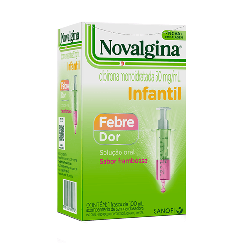 Analgésico e Antitérmico Novalgina Infantil Solução Oral 100ml com Seringa Sanofi