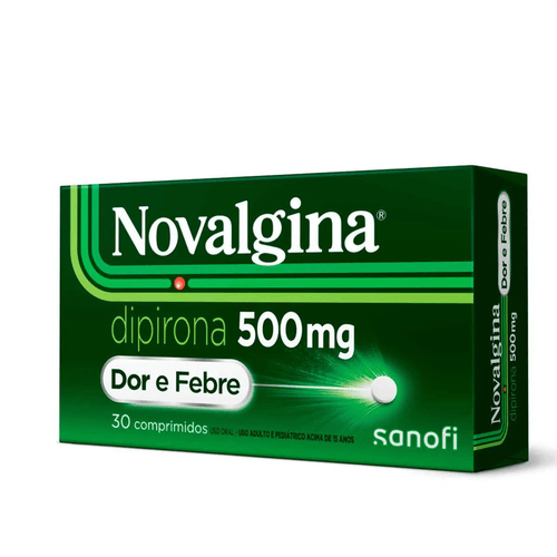 Analgésico e Antitérmico Novalgina 500mg com 30 Comprimidos Sanofi