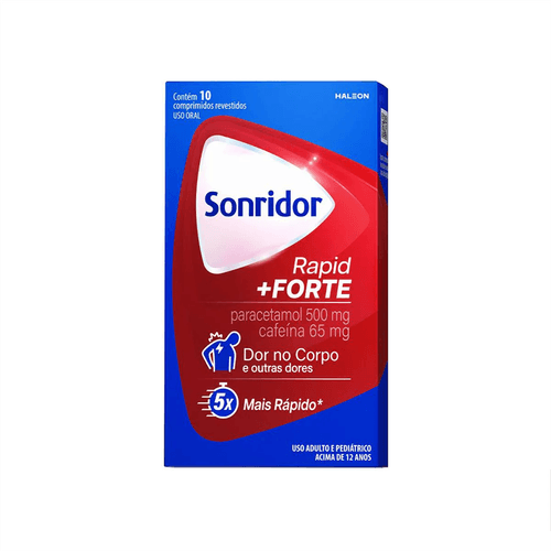 Sonridor Rapid Forte Paracetamol 500mg + Cafeína 65mg com 10 Comprimidos